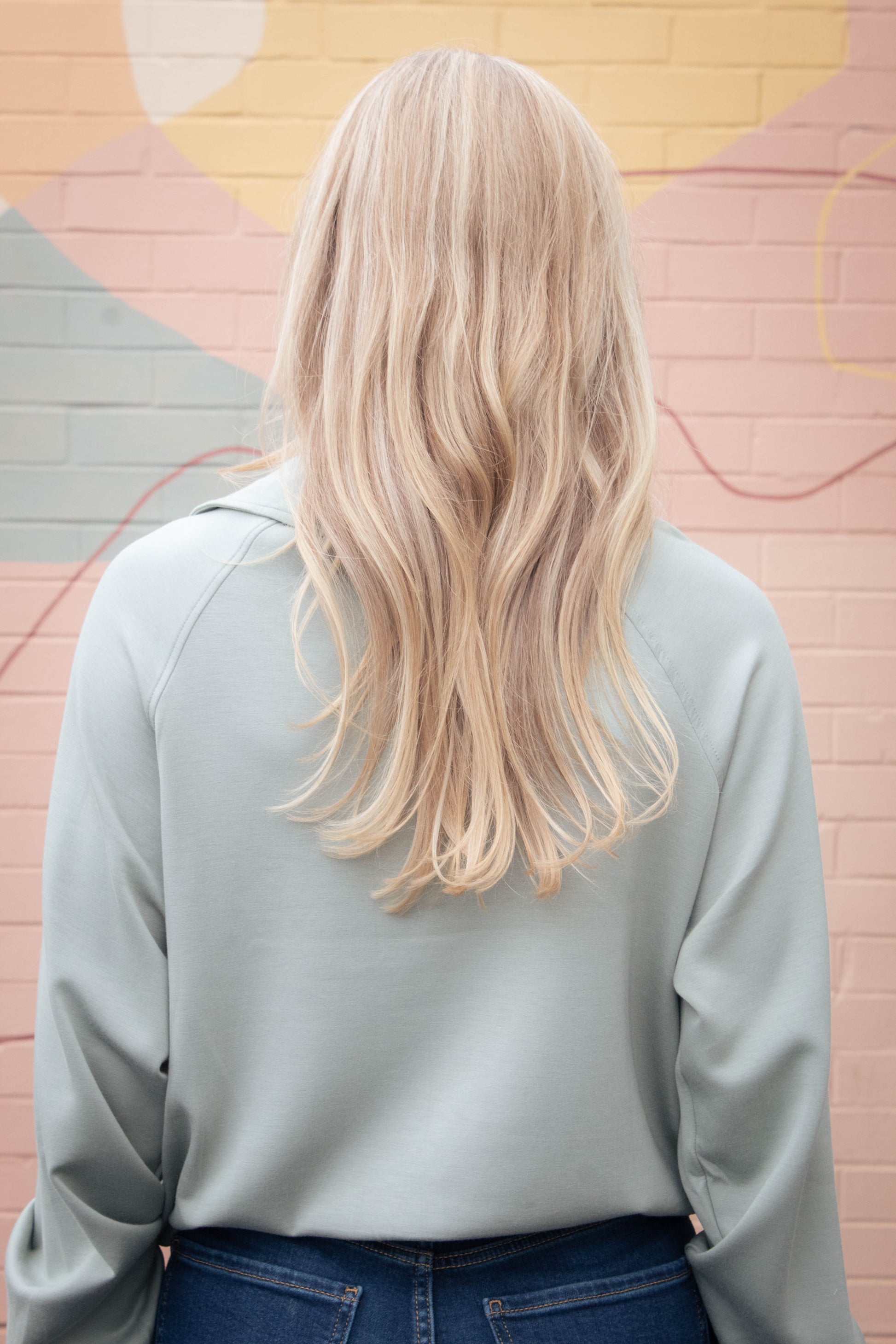  Jovie Half Zip Knit Sweatshirt, Sage Green