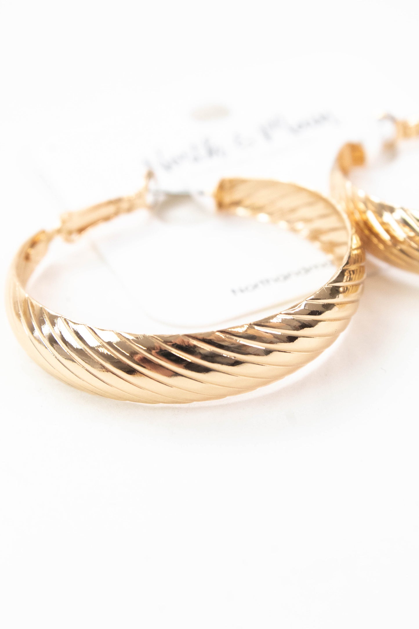  Laney Textured Hoop Earring, Gold