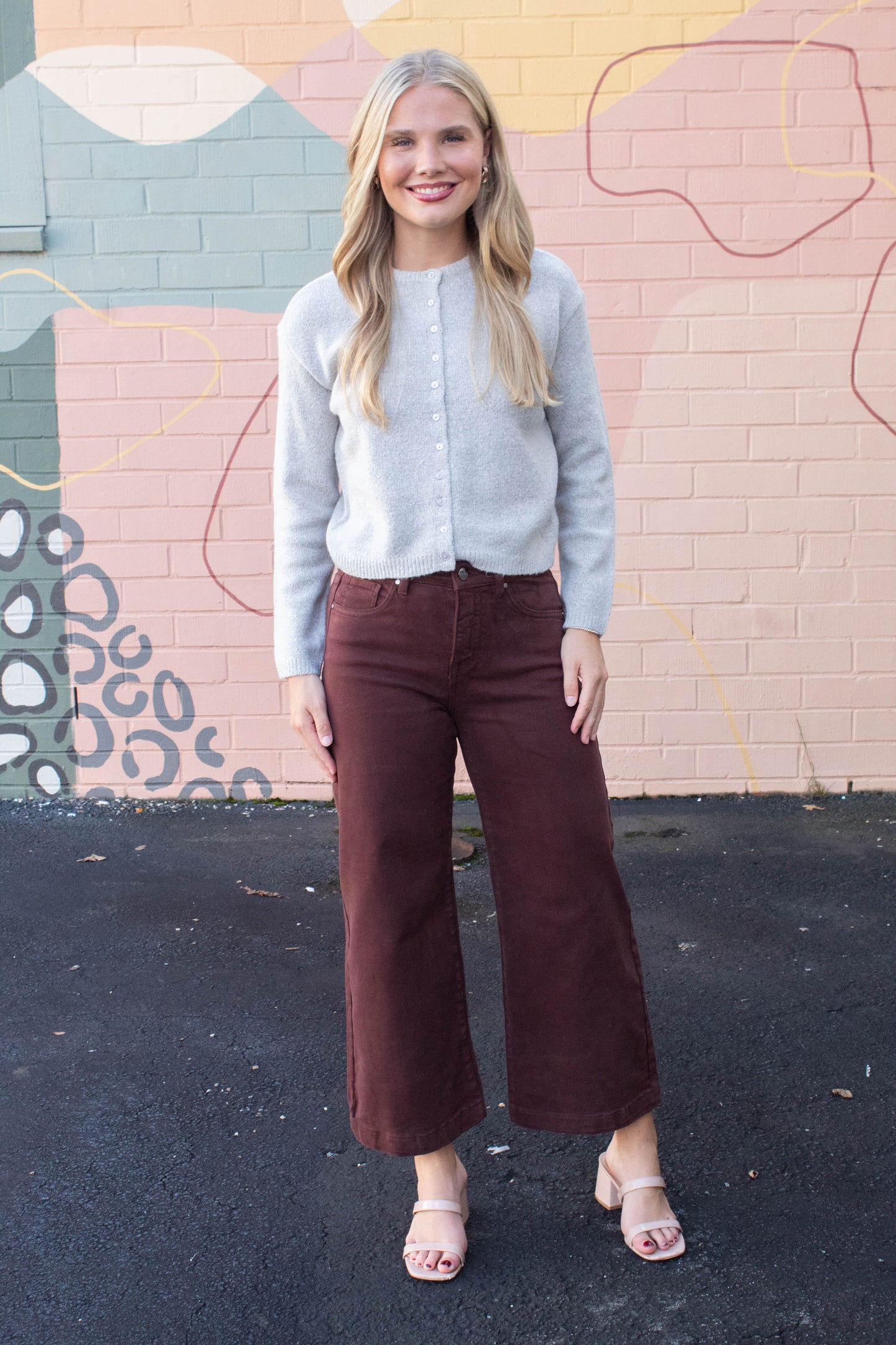  Journee High Rise Adjustable Waist Jeans, Chocolate Brown