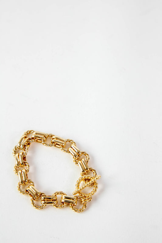  Cosette Twisted Toggle Bracelet, Gold