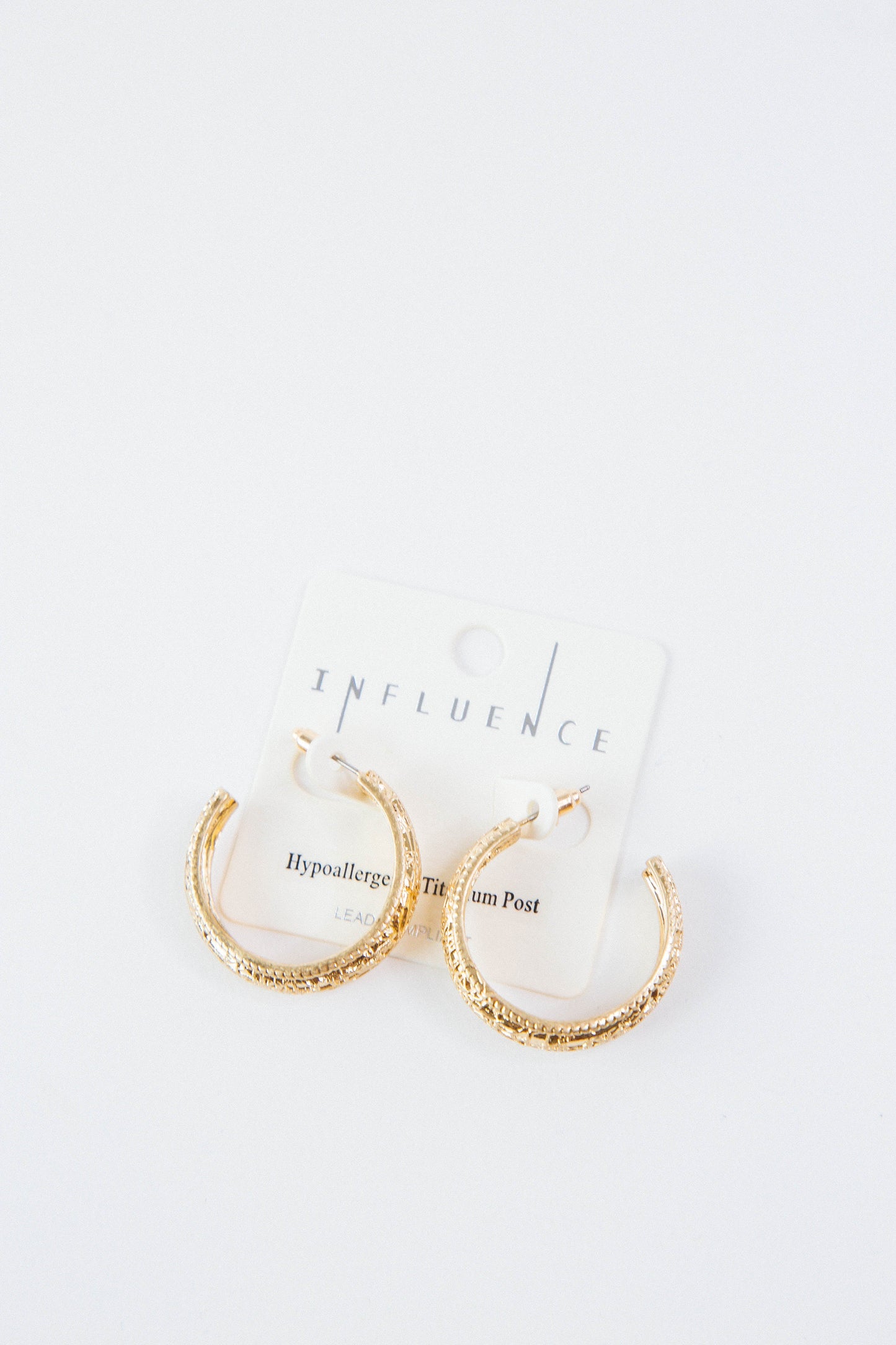  Haisley Textured Metal Hoops, Gold