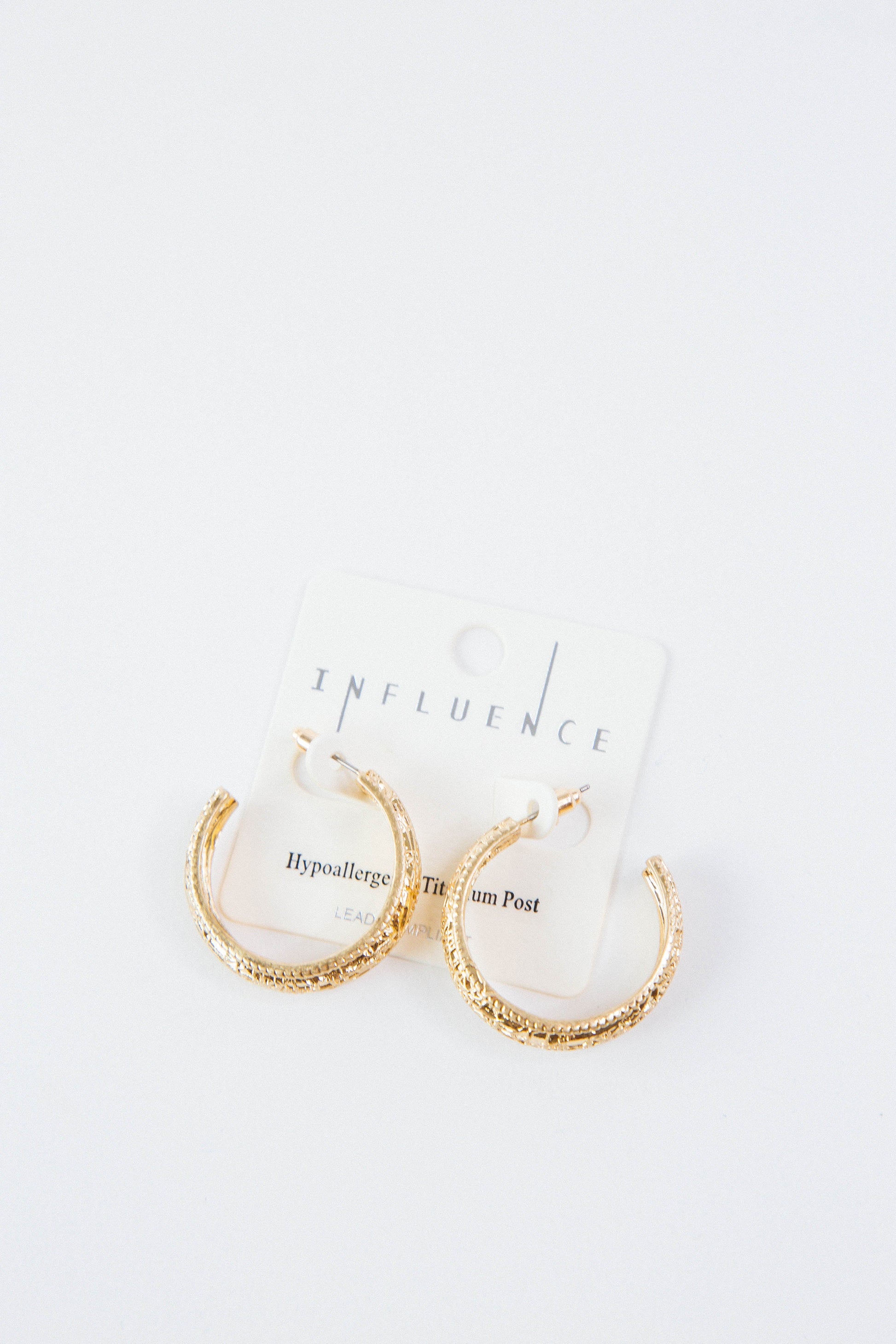  Haisley Textured Metal Hoops, Gold