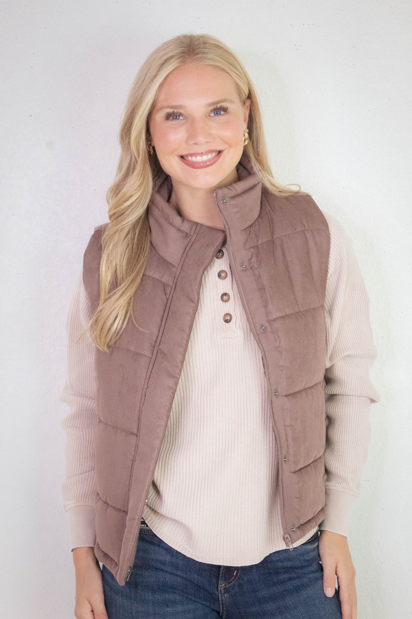  Jordan Knit Henley Top, Dark Taupe