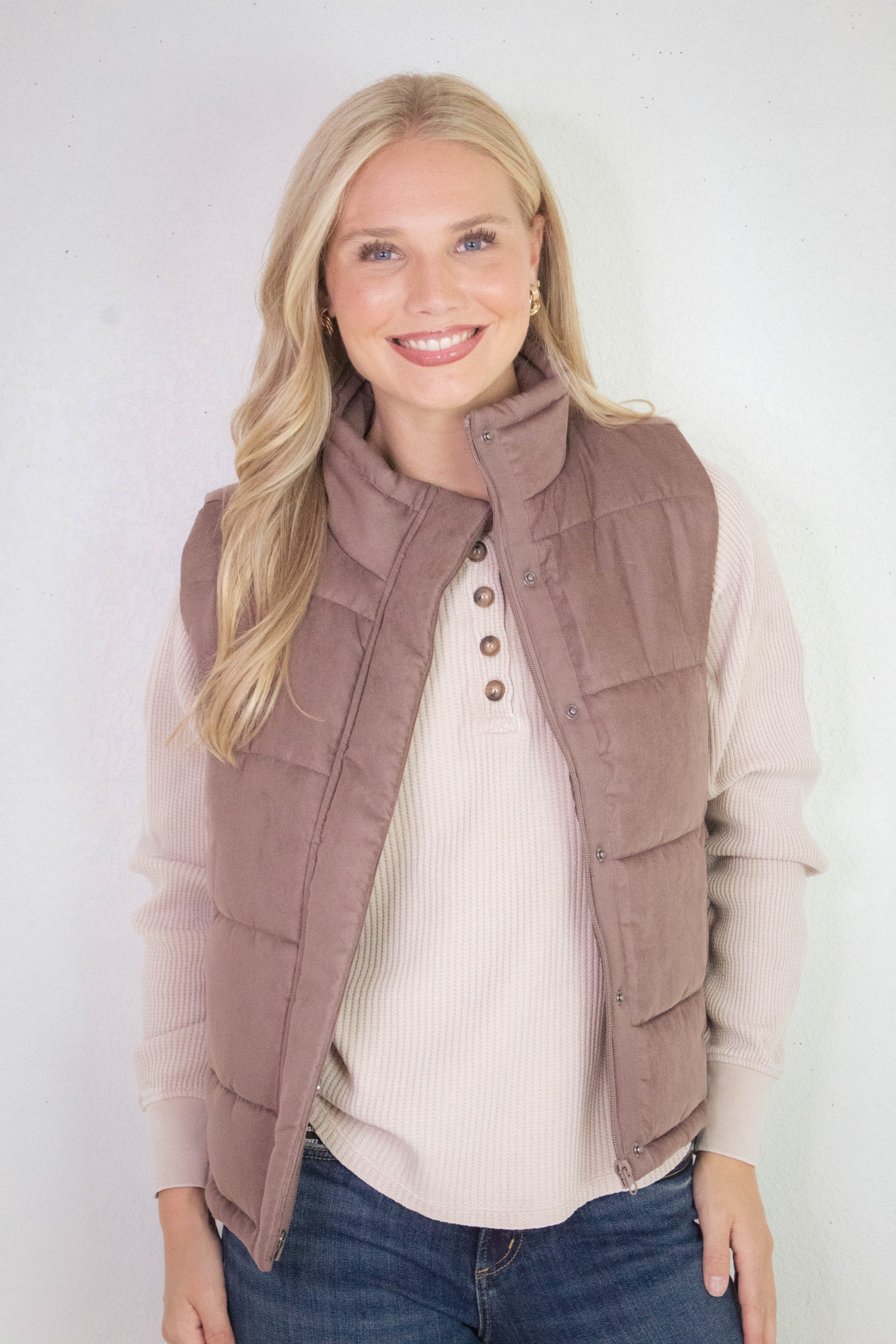  Jordan Knit Henley Top, Dark Taupe