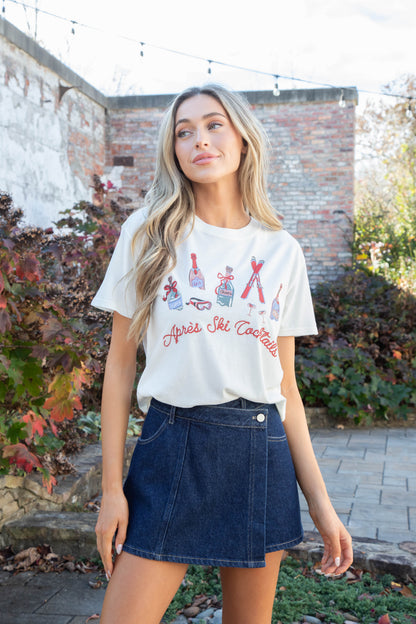  Apres Ski Cocktails Boyfriend Tee, Sea Salt | Z Supply