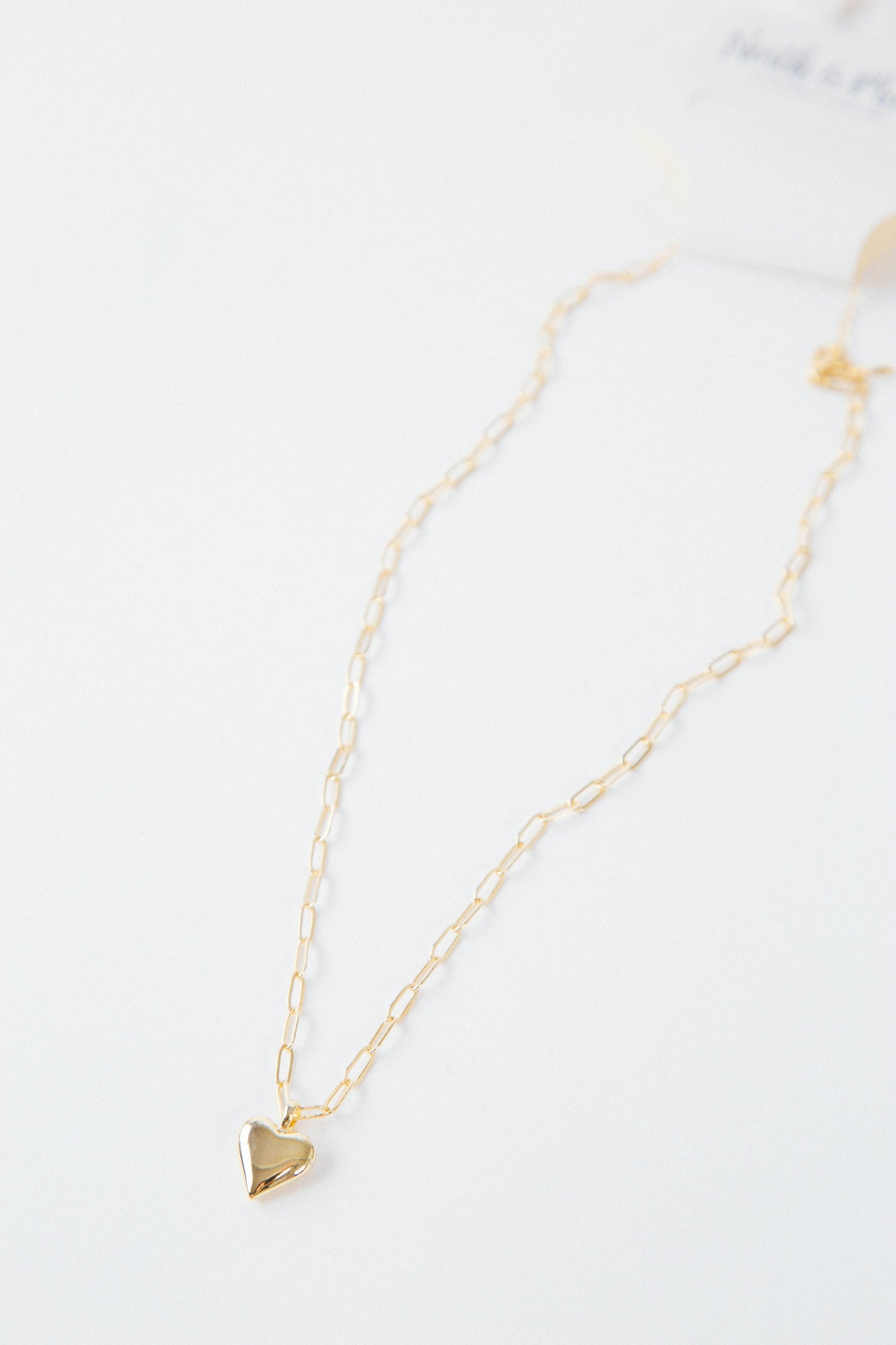  Bold Heart Pendant Chain Necklace, Gold