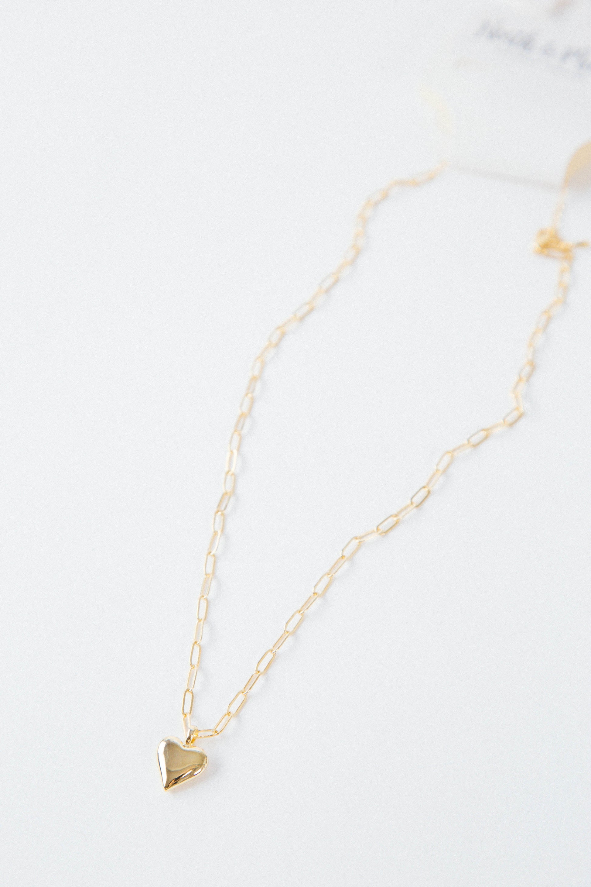  Bold Heart Pendant Chain Necklace, Gold