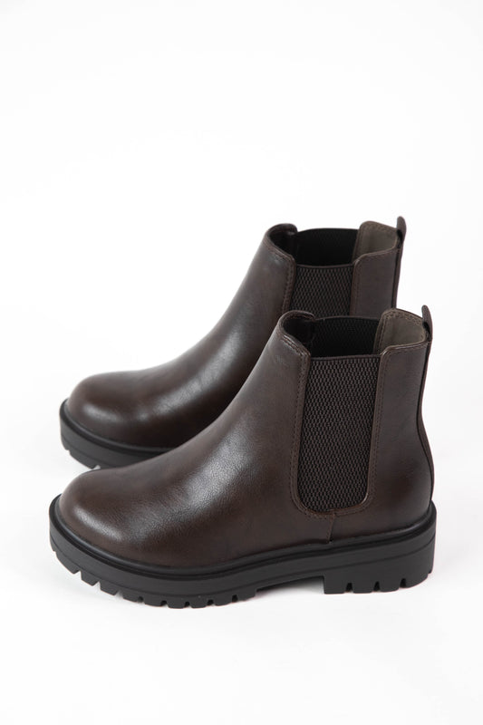  Paden Pull On Chelsea Boot, Brown PU