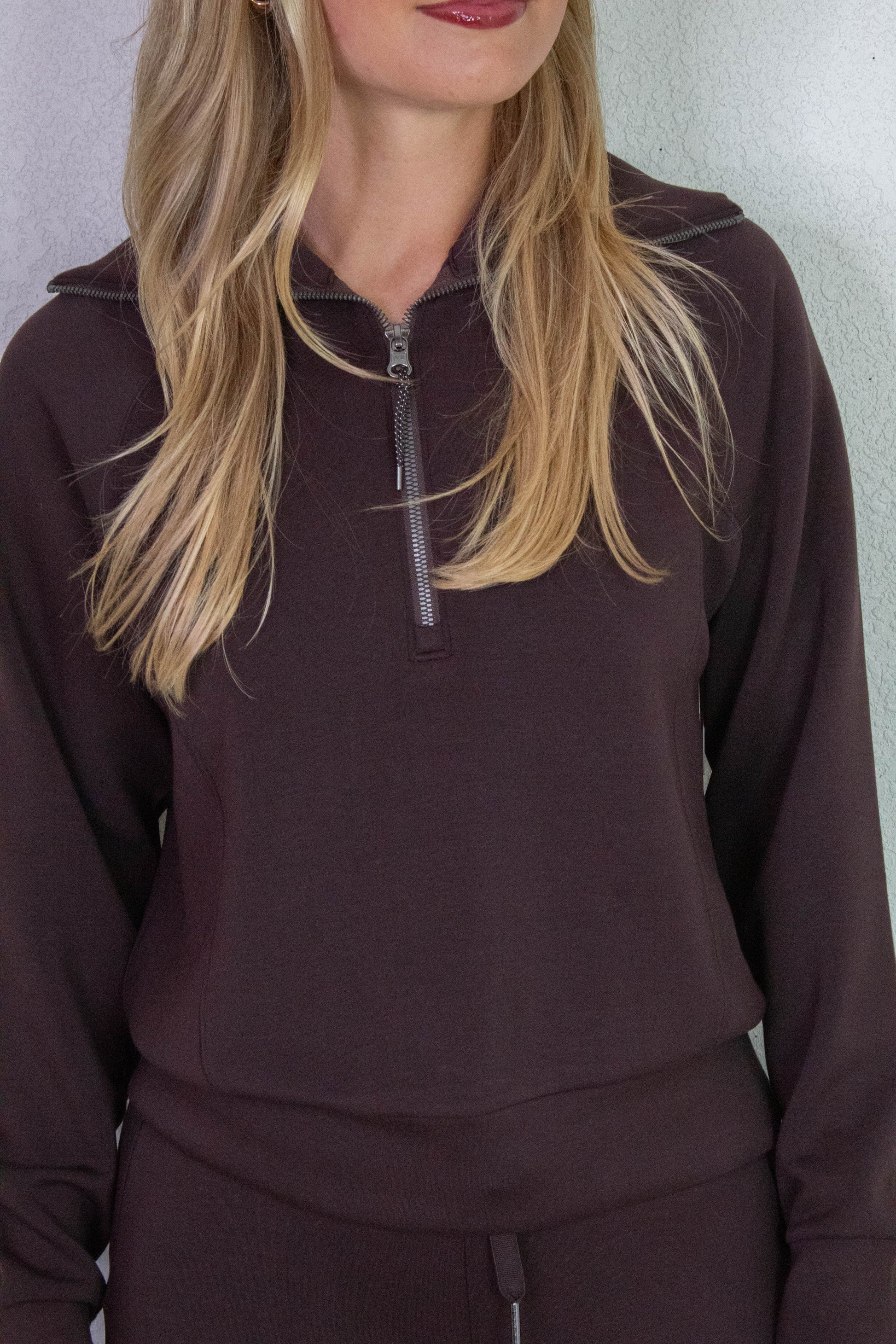  Airessentials Half Zip Sweatshirt, Truffle Brown | SPANX