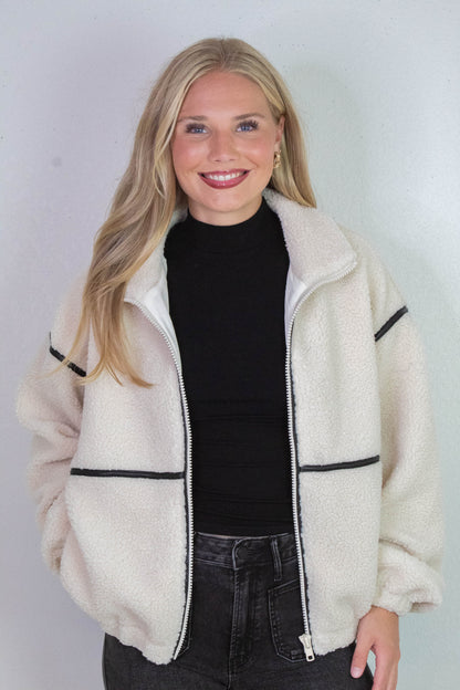  Hannah Sherpa Jacket, Cream