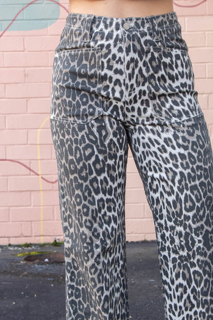  Hallie Leopard Patch Pocket Pants, Taupe