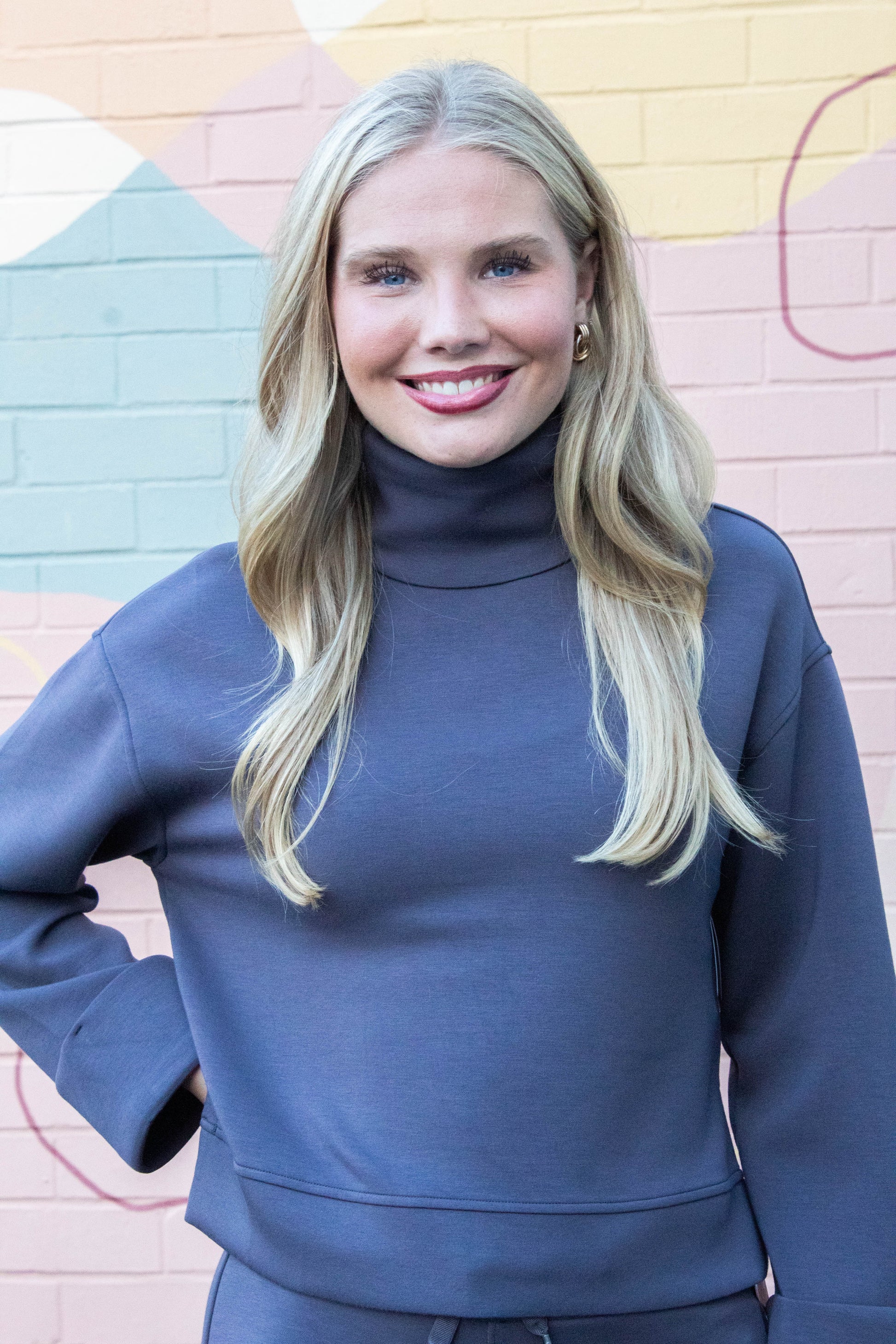  Airessentials Cropped Turtleneck Top, Storm | SPANX