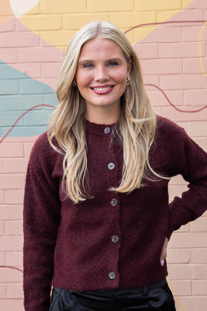  Boucle Cardi, Dark Crimson | Sanctuary