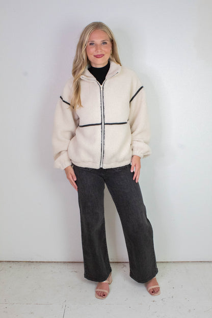  Hannah Sherpa Jacket, Cream