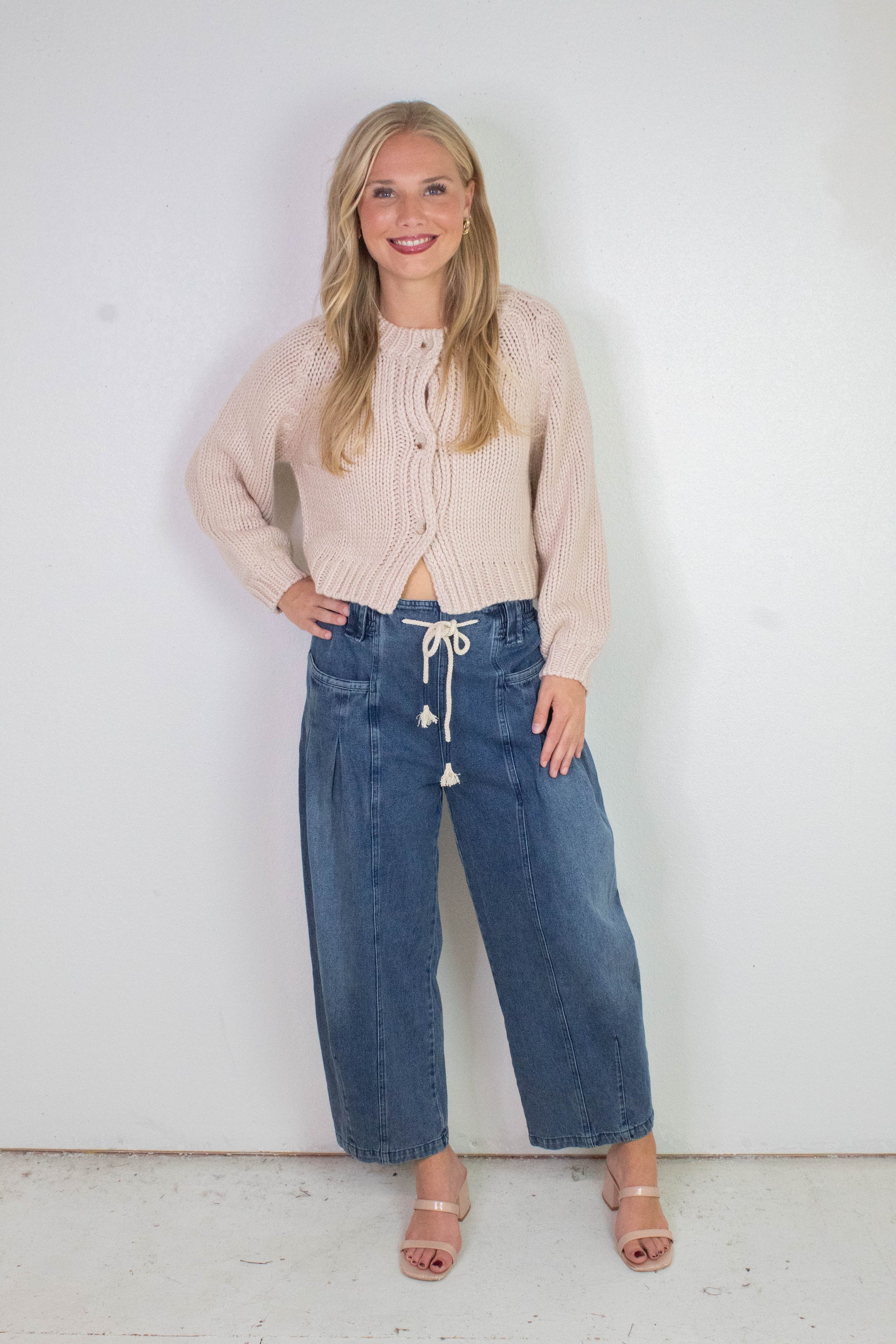  Dance More Buttoned Cardigan, Blush | Sadie & Sage