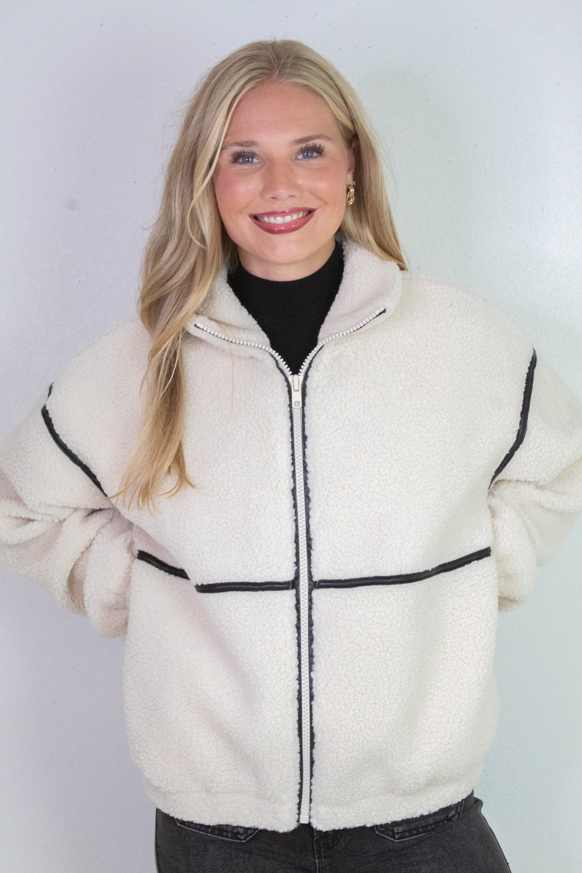  Hannah Sherpa Jacket, Cream