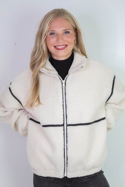  Hannah Sherpa Jacket, Cream