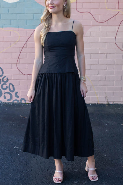  Celeste Corset Lined Strapless Dress, Black