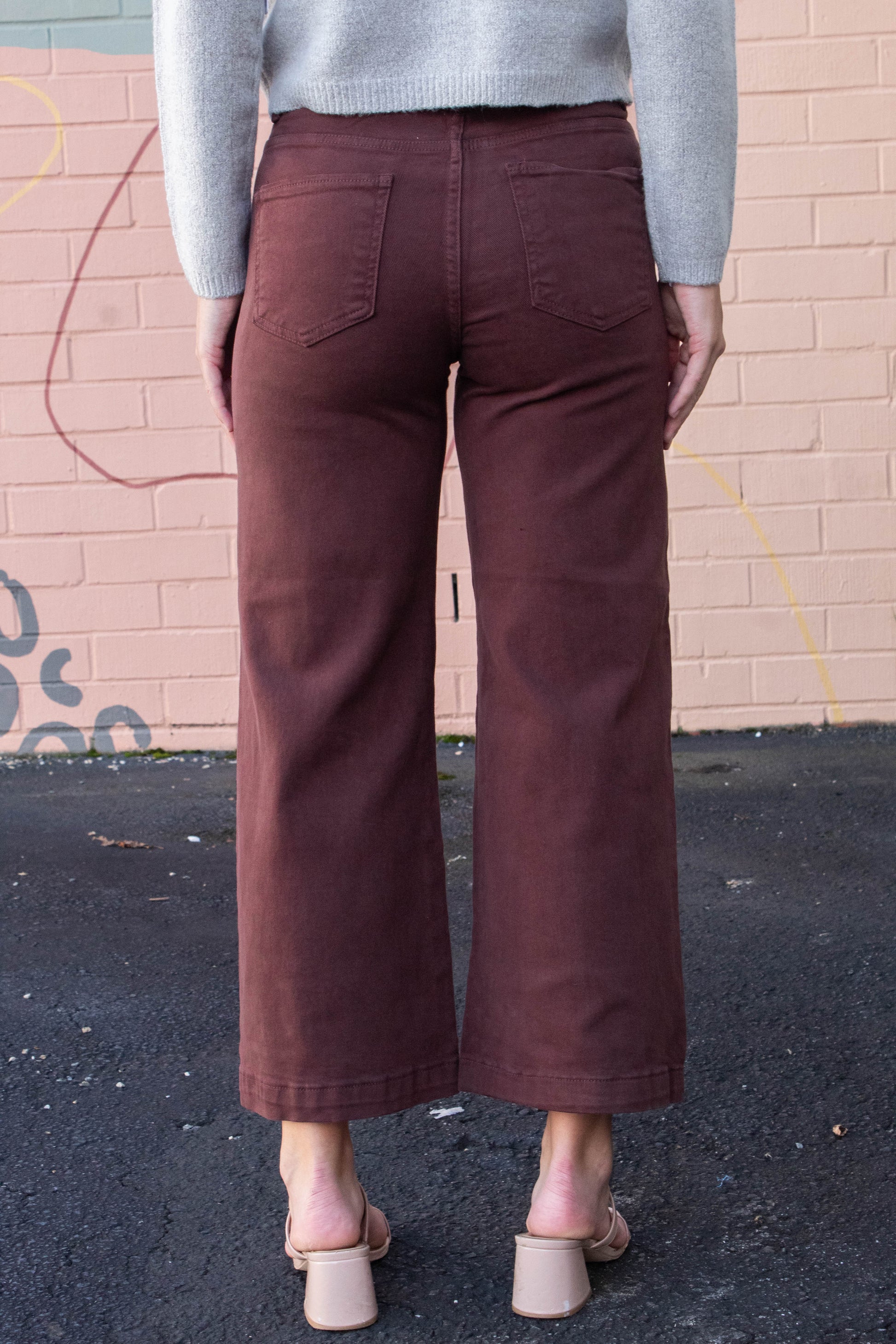  Journee High Rise Adjustable Waist Jeans, Chocolate Brown