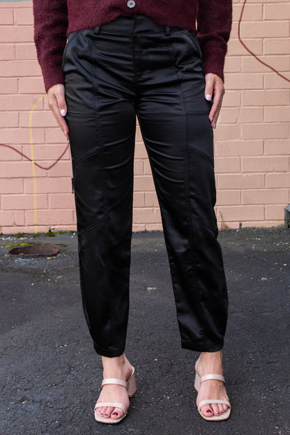 Sahara Satin Tapered Pant, Black | Sanctuary
