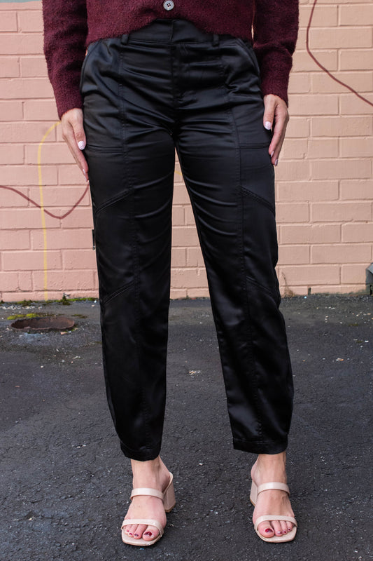  Sahara Satin Tapered Pant, Black | Sanctuary