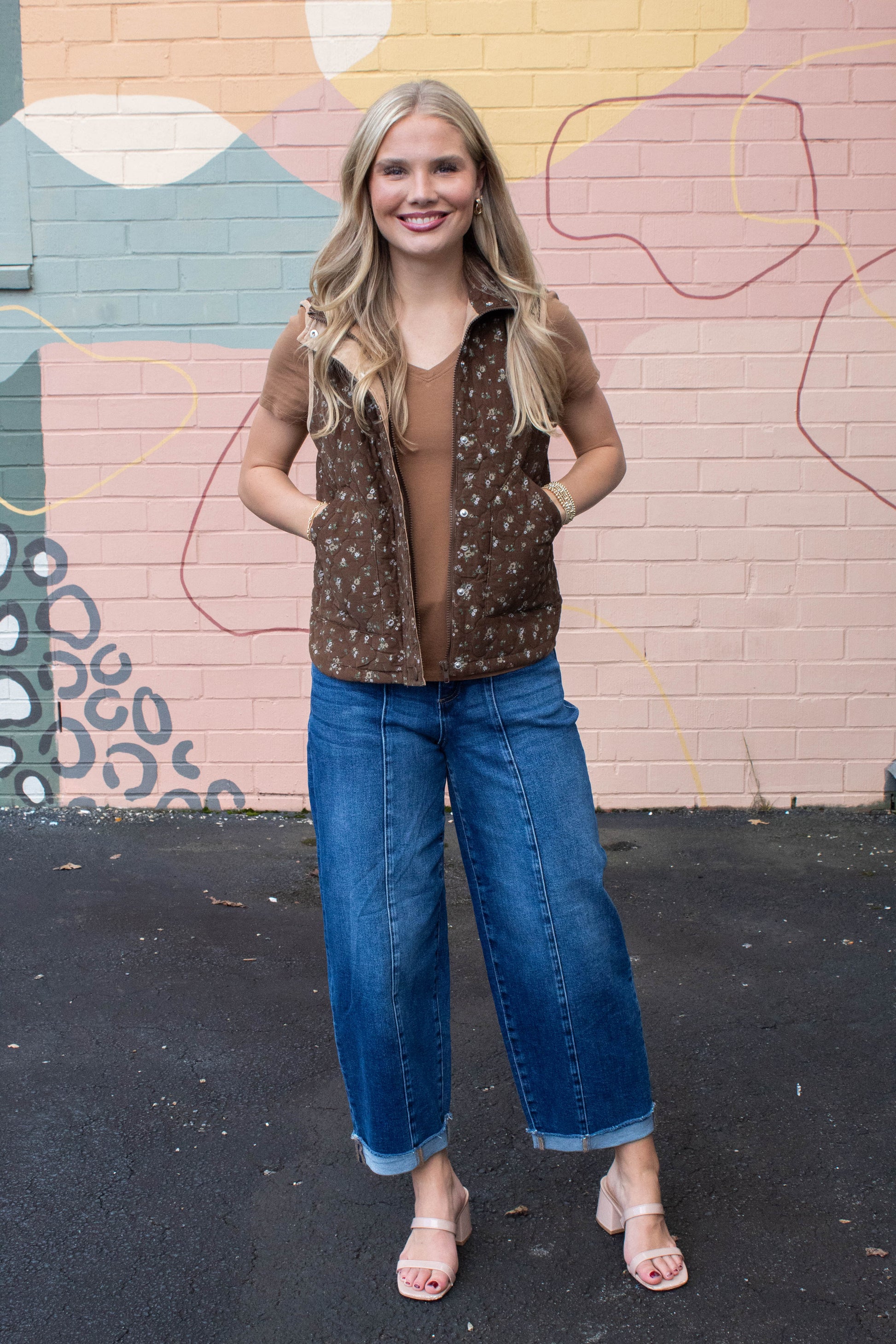 Maren High Rise Barrel Cuffed Jeans, Dark