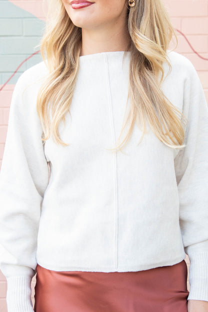  Emersyn Seam Front Sweater, Cream