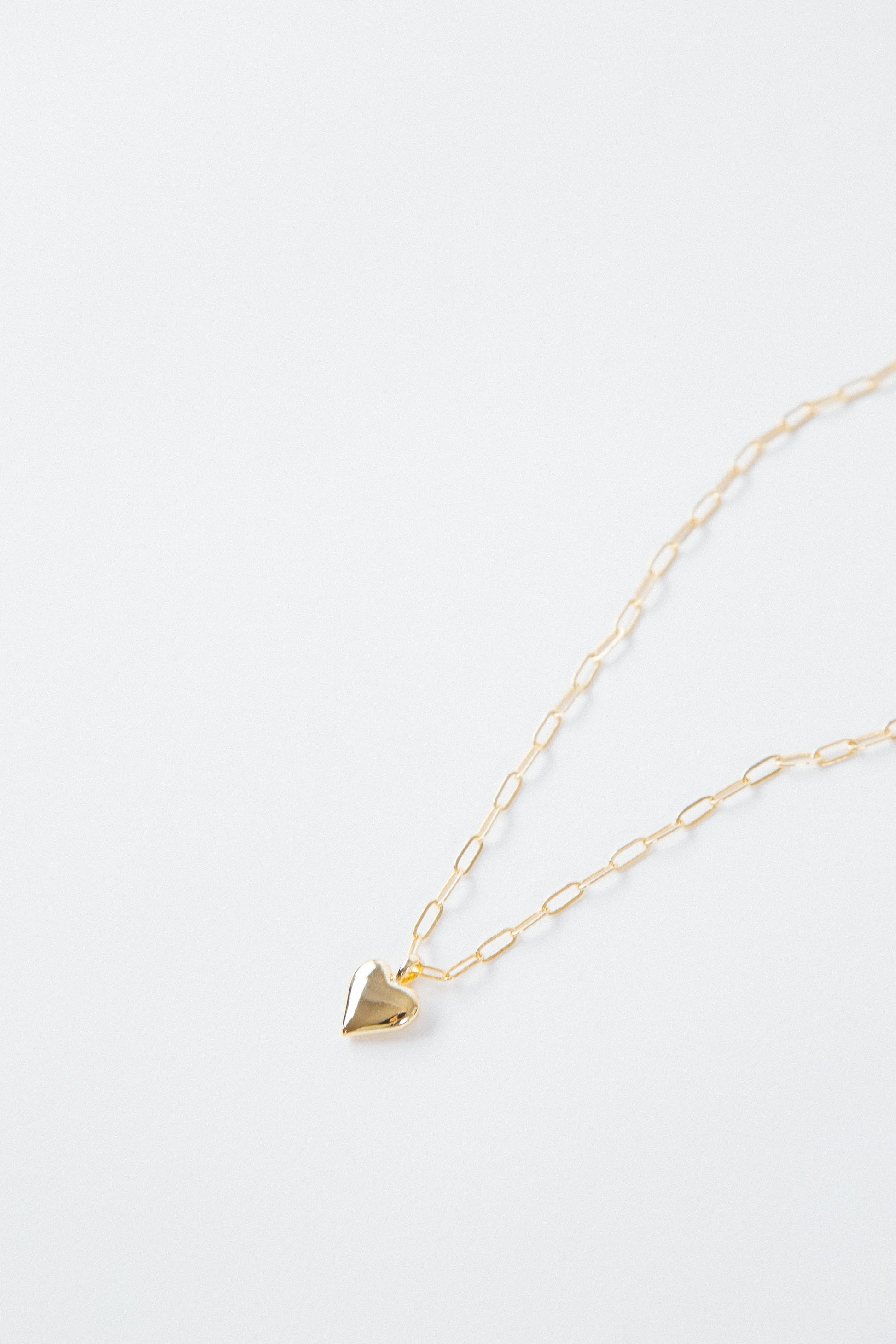  Bold Heart Pendant Chain Necklace, Gold