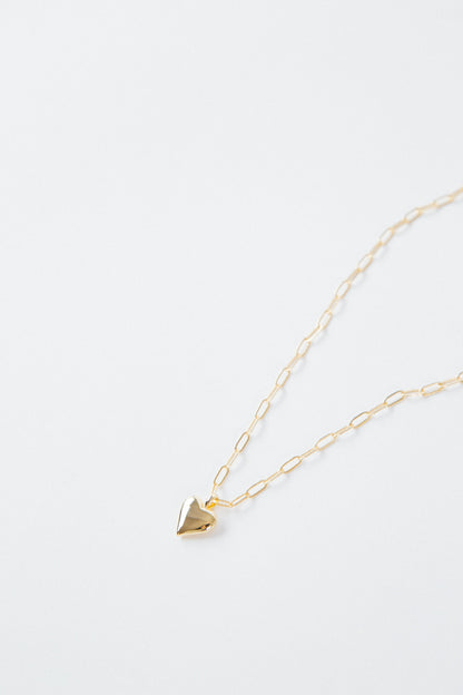  Bold Heart Pendant Chain Necklace, Gold