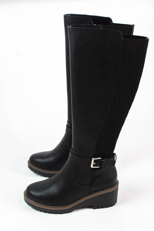  Zone Tall Knit Back Boot, Black