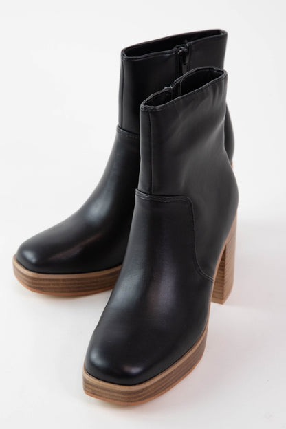  Vernita Faux Leather Ankle Boot, Black | ShuShop