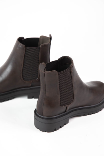  Paden Pull On Chelsea Boot, Brown PU