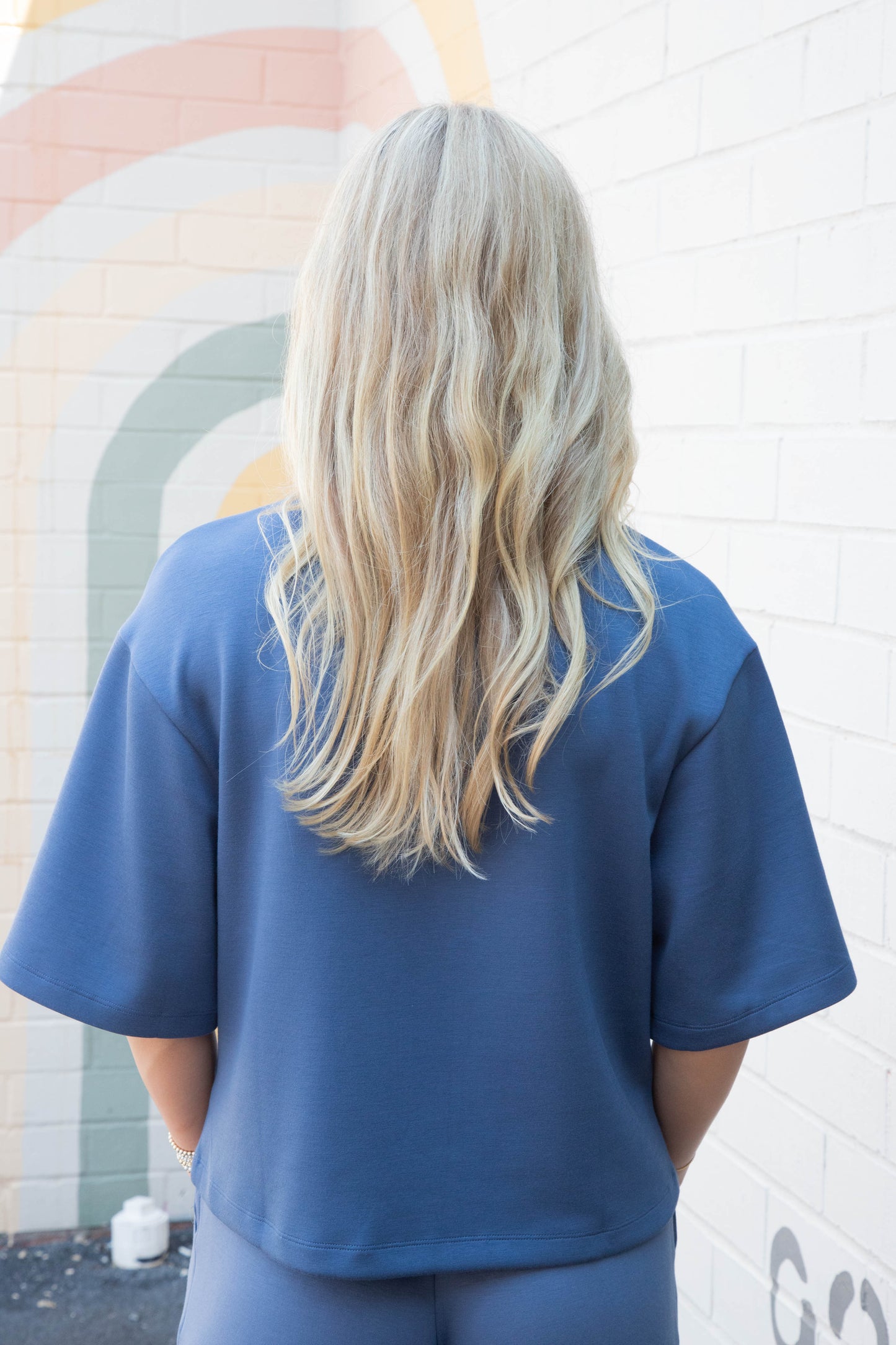  Edna Short Sleeve Tee, Dusty Navy