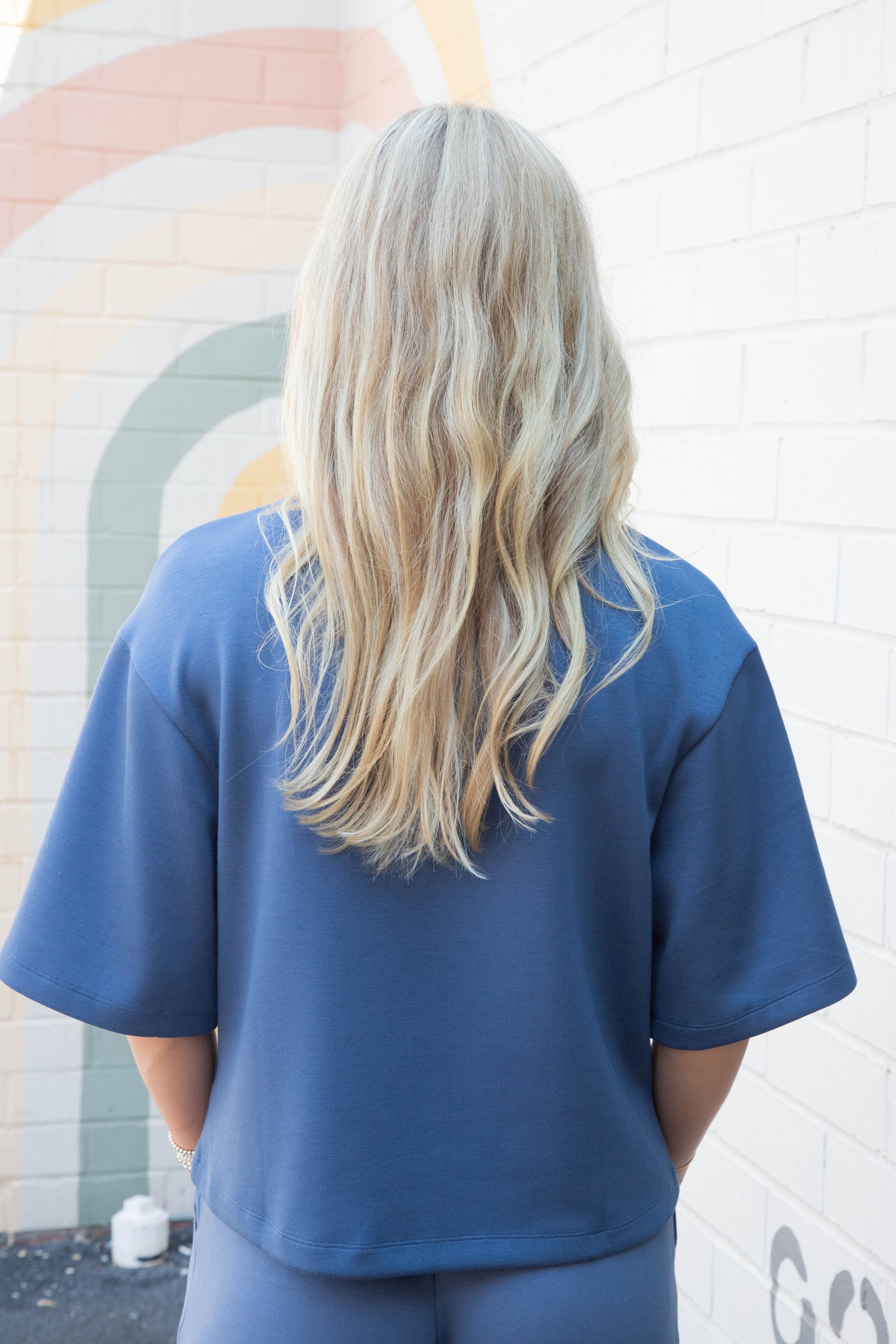  Edna Short Sleeve Tee, Dusty Navy
