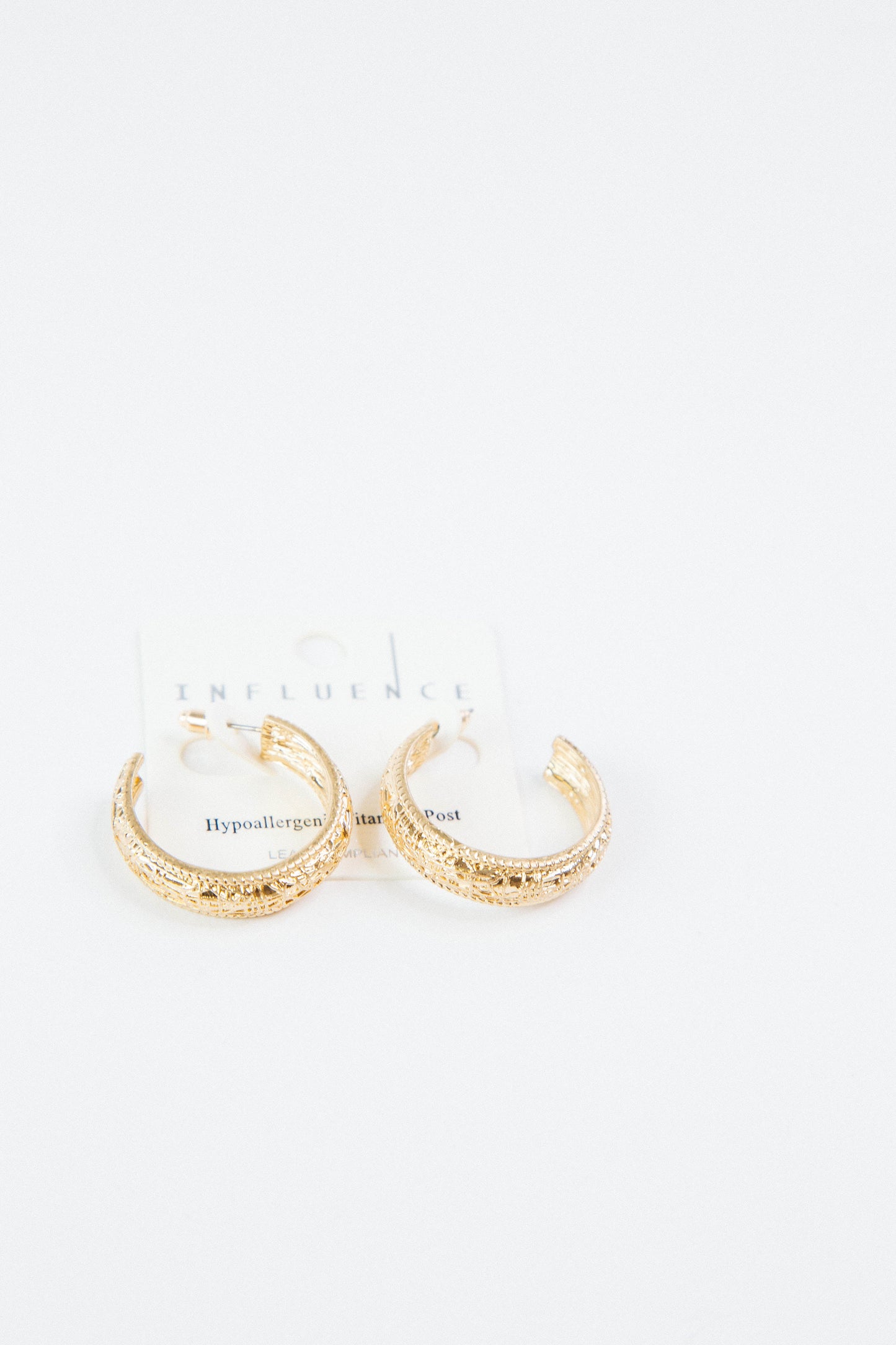  Haisley Textured Metal Hoops, Gold