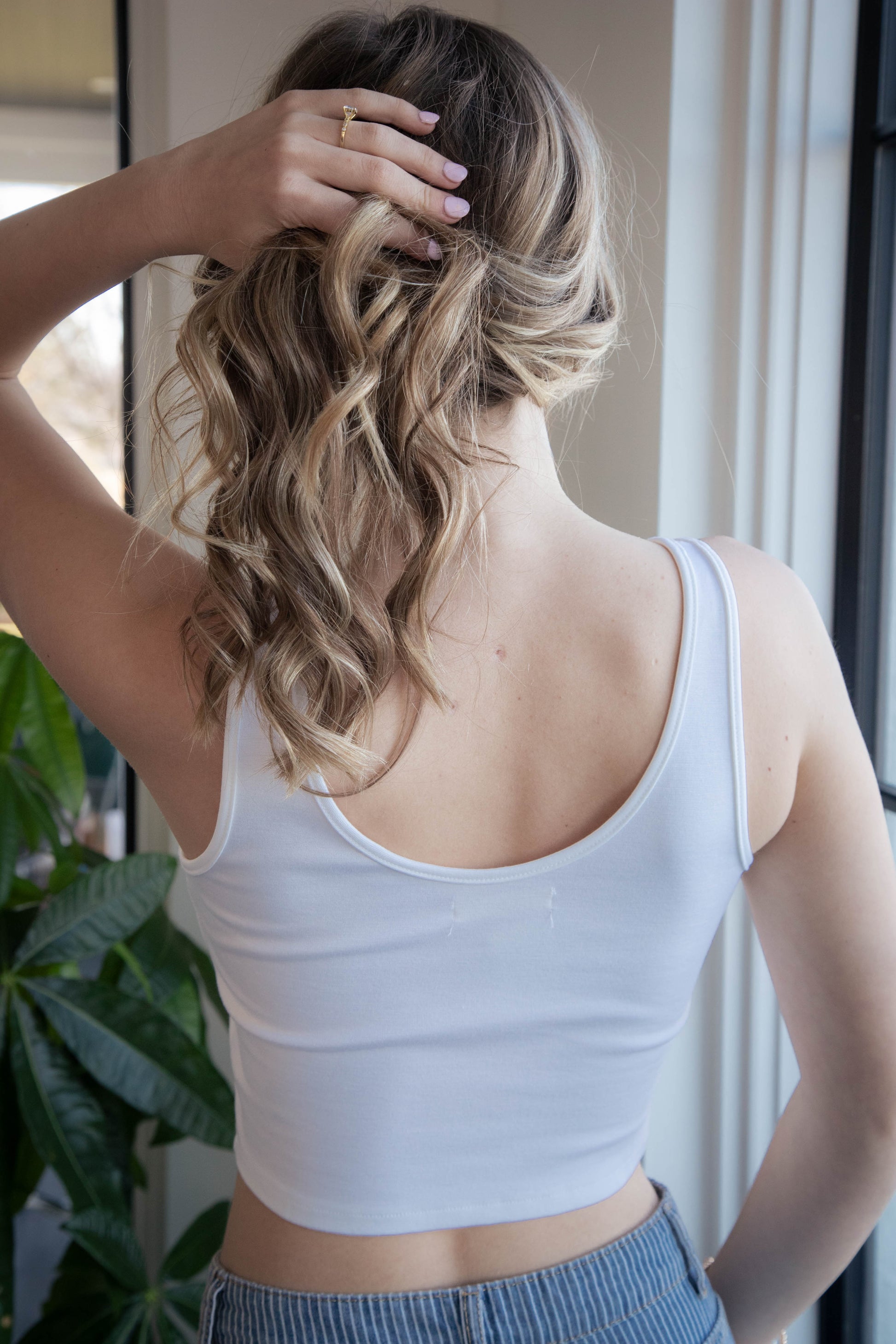  Kaila Line Detail Top, Off White