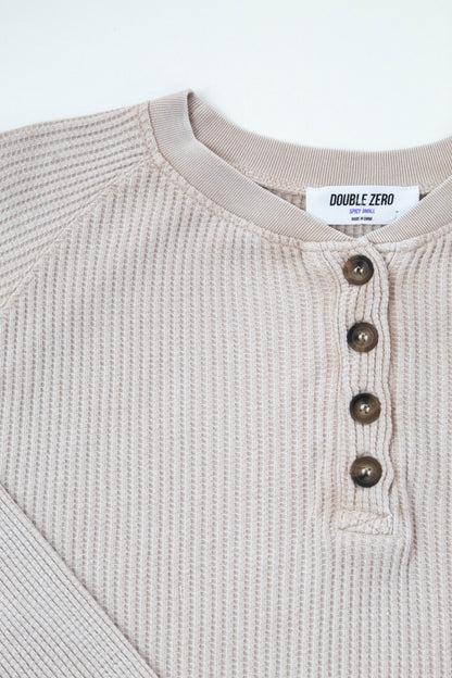  Jordan Knit Henley Top, Dark Taupe