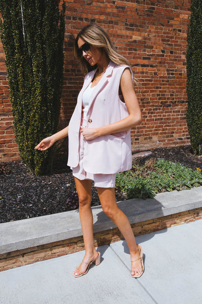  Wesleigh Woven Dressy Shorts, Blush