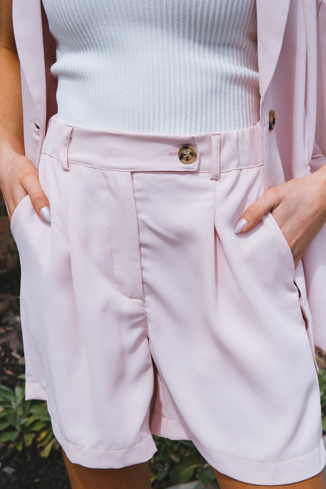  Wesleigh Woven Dressy Shorts, Blush
