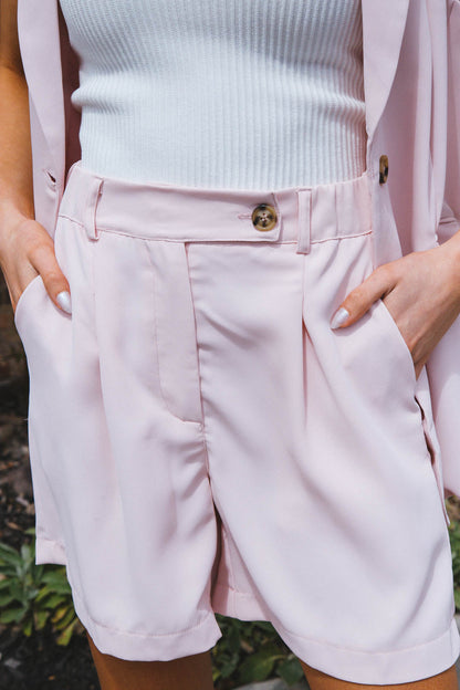  Wesleigh Woven Dressy Shorts, Blush