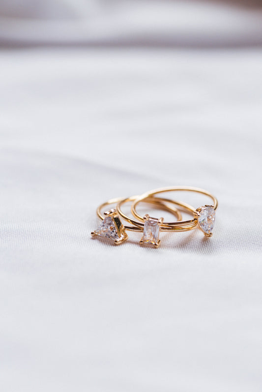  Glisten Ring Set, Gold
