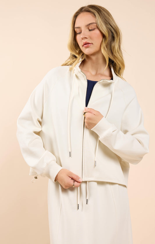  Lonestar Zip Up Jacket, Ivory | Sadie & Sage