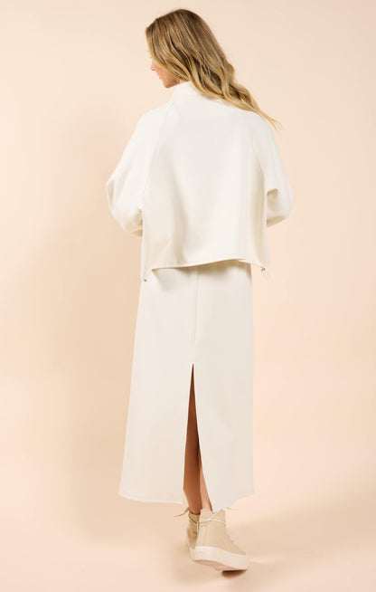  Lonestar Drawstring Midi Skirt, Ivory | Sadie & Sage