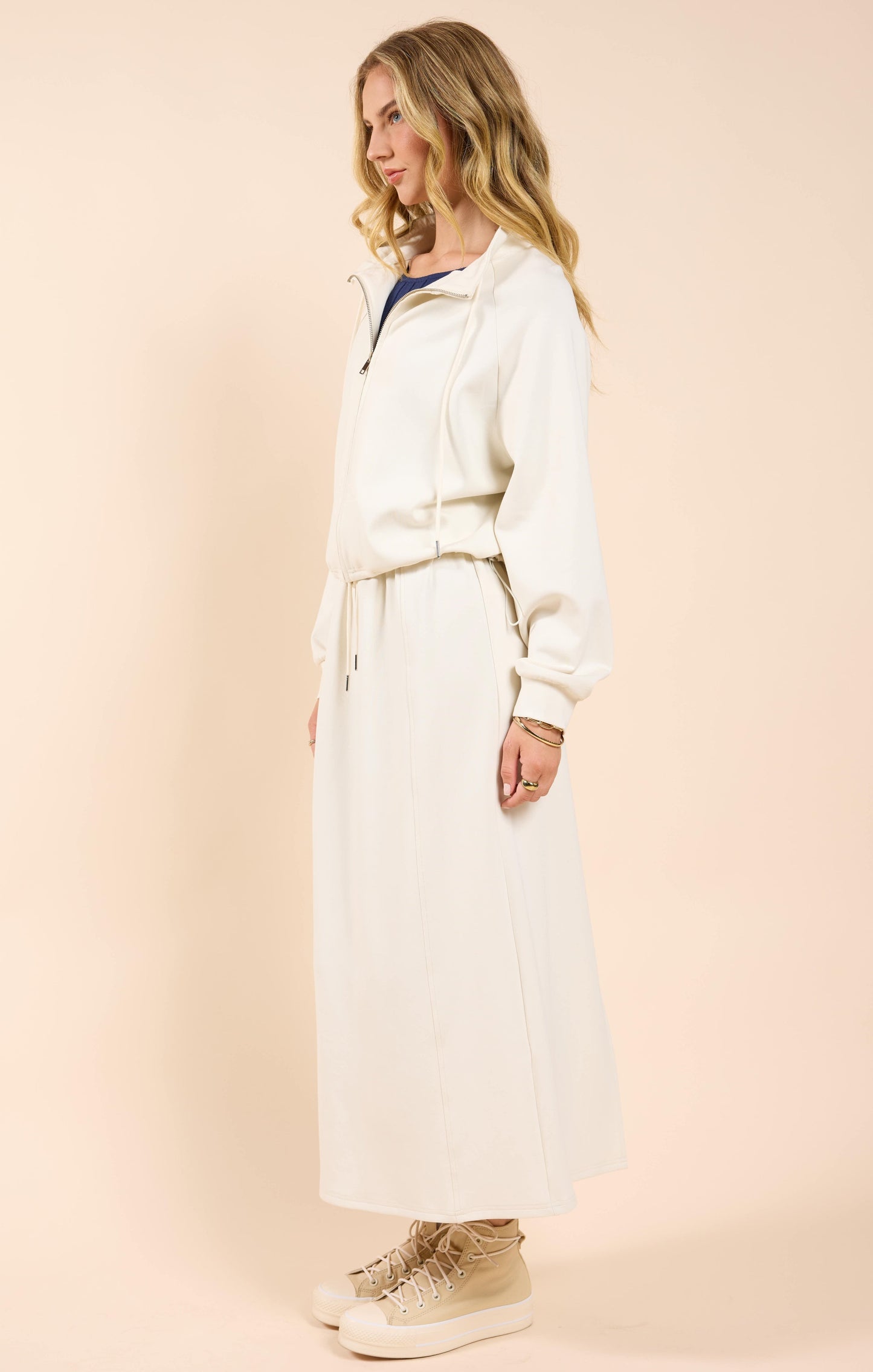  Lonestar Zip Up Jacket, Ivory | Sadie & Sage