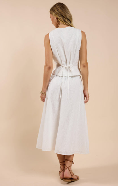  Sun Dream Eyelet Skirt, White | Sadie & Sage