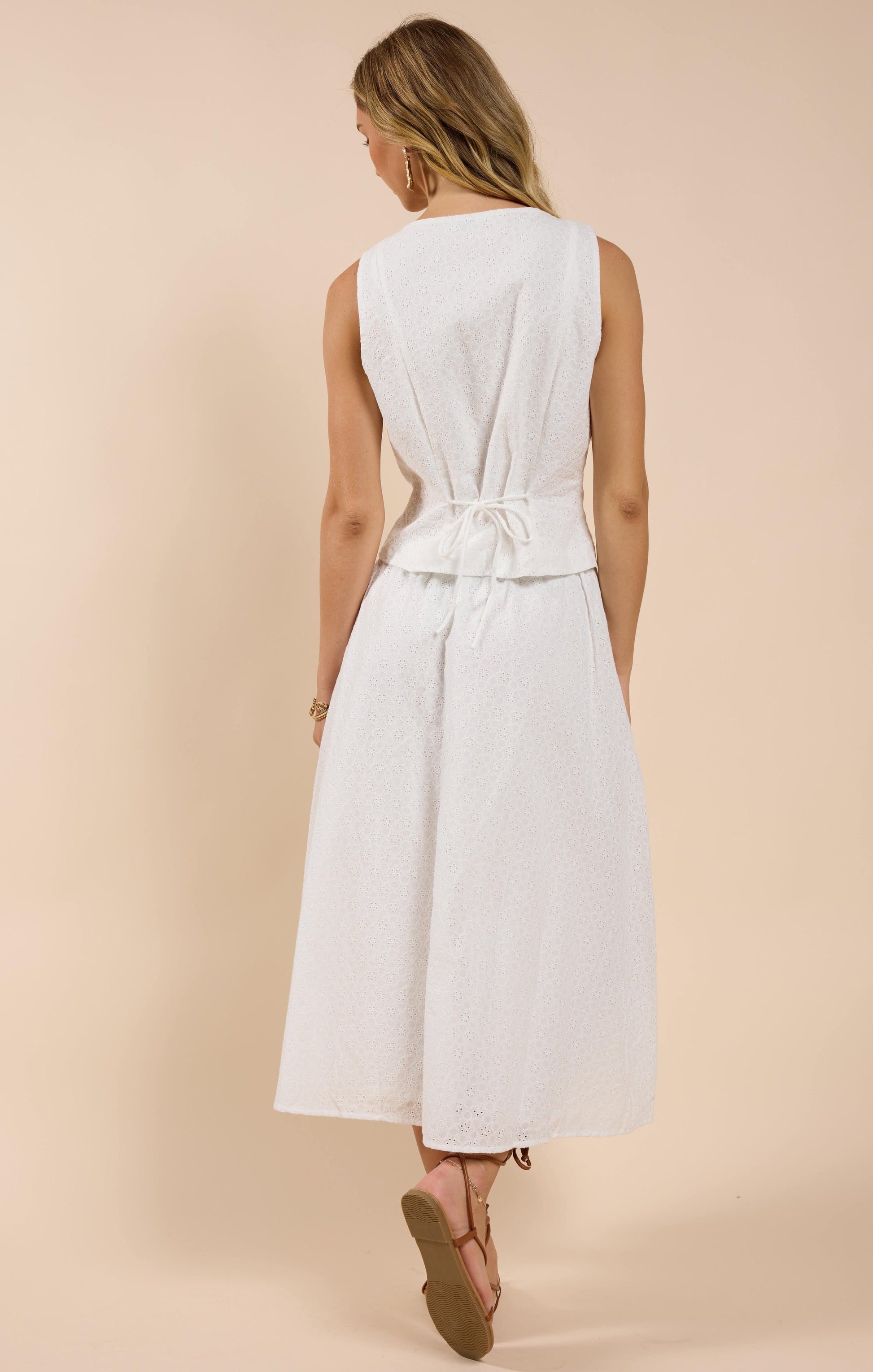  Sun Dream Eyelet Skirt, White | Sadie & Sage