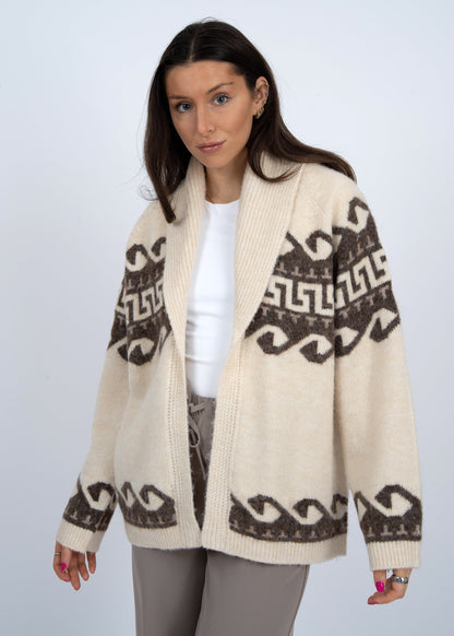  Astrid Shawl Collar Cardigan, Natural | RD Style