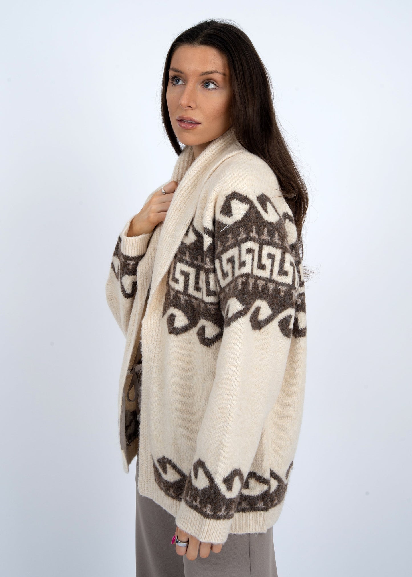  Astrid Shawl Collar Cardigan, Natural | RD Style