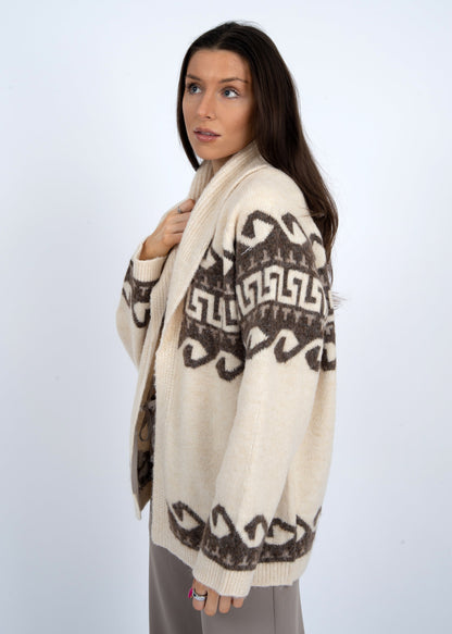 Astrid Shawl Collar Cardigan, Natural | RD Style