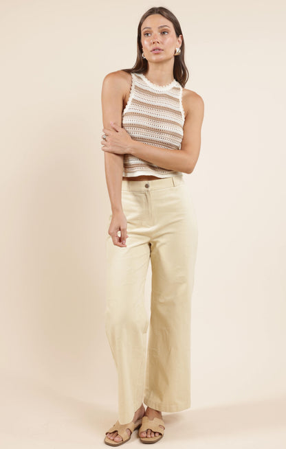  Tisha Striped Sweater Tank, Cream Multi | Sadie & Sage